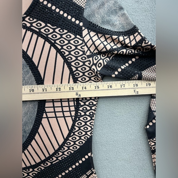 Miss Moi Size Medium Sexy Nude/Black Rhinestone Bodycon Dress NWOT - Picture 9 of 13